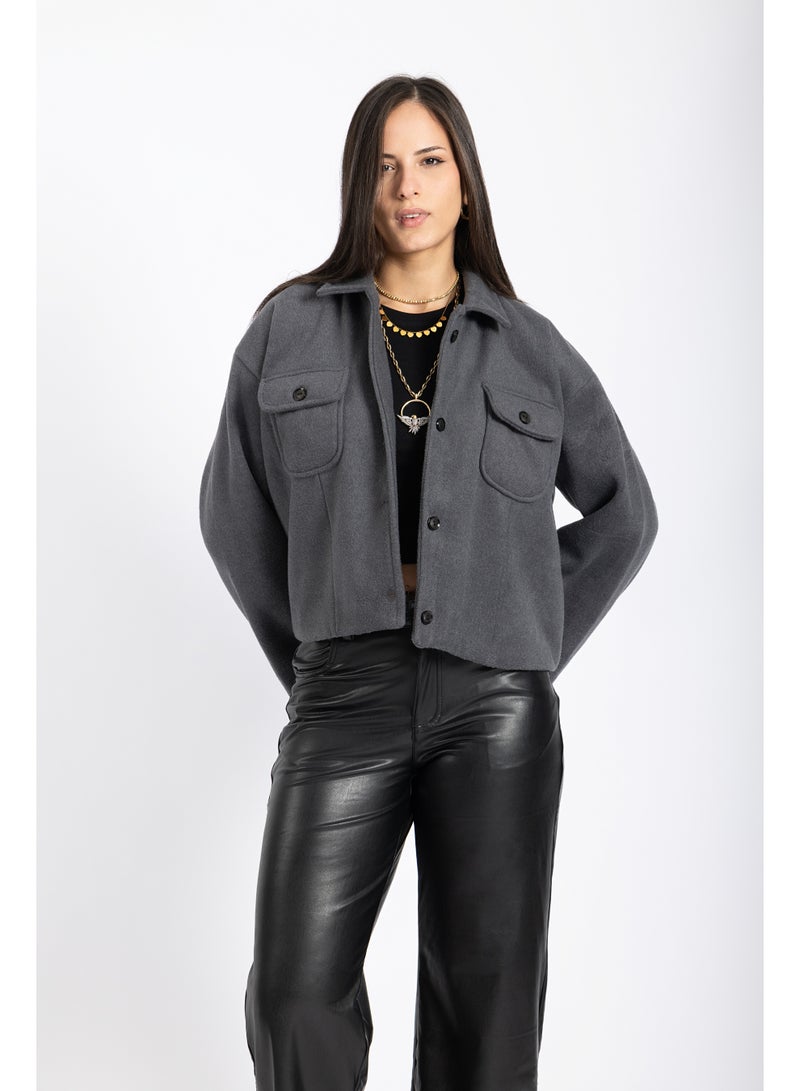 AMICI Wool jacket charcoal - Image 1